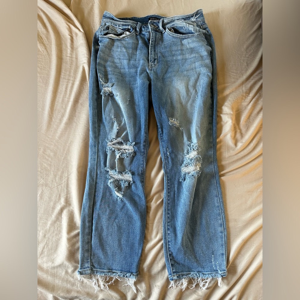 Judy Blue distressed boyfriend jeans size 16